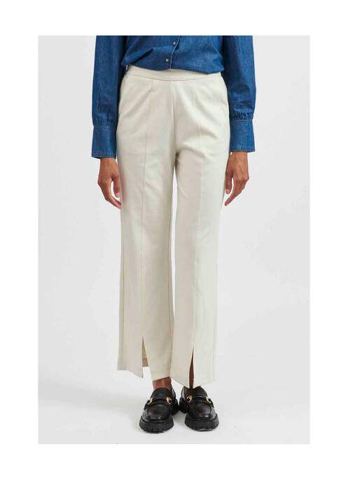 Pantalon evazat bej VILA femeie
