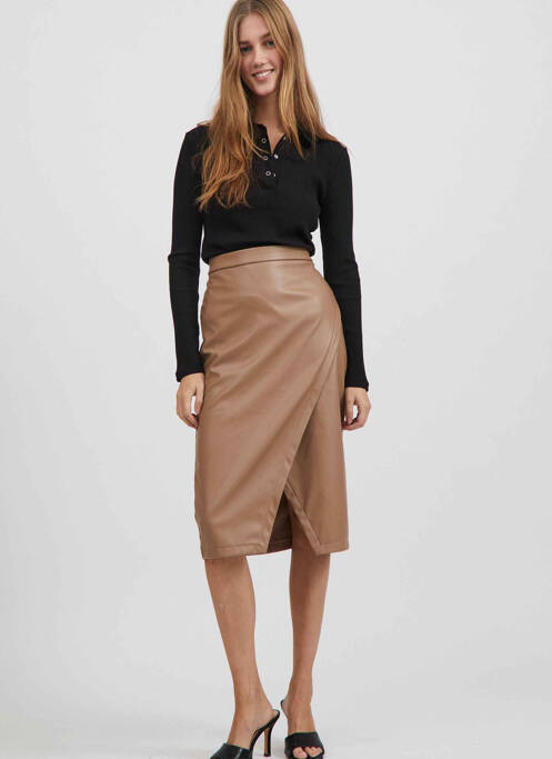 Fustă midi bej VILA femeie