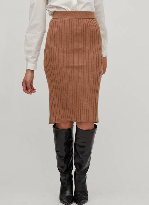 Fustă midi bej VILA femeie