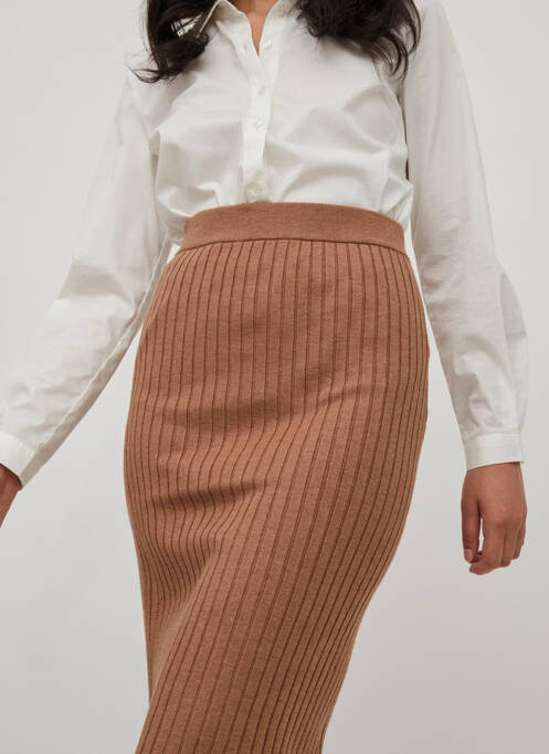 Fustă midi bej VILA femeie