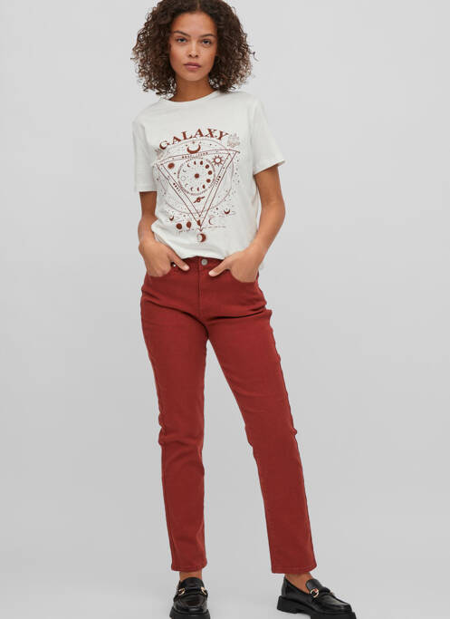 Blugi cu croială dreaptă roșu VILA femeie