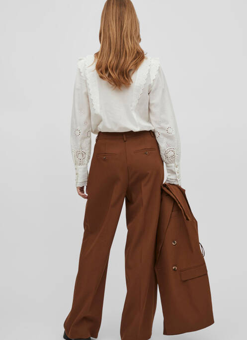 Pantalon larg maro VILA ROUGE femeie
