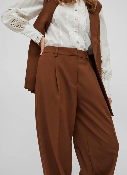 Pantalon larg maro VILA ROUGE femeie