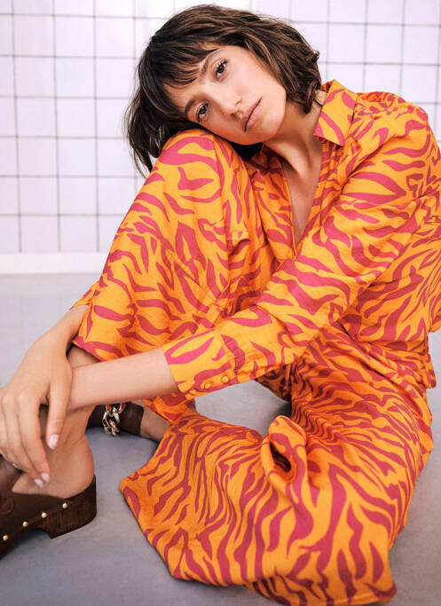 Pantalon evazat portocaliu VILA femeie