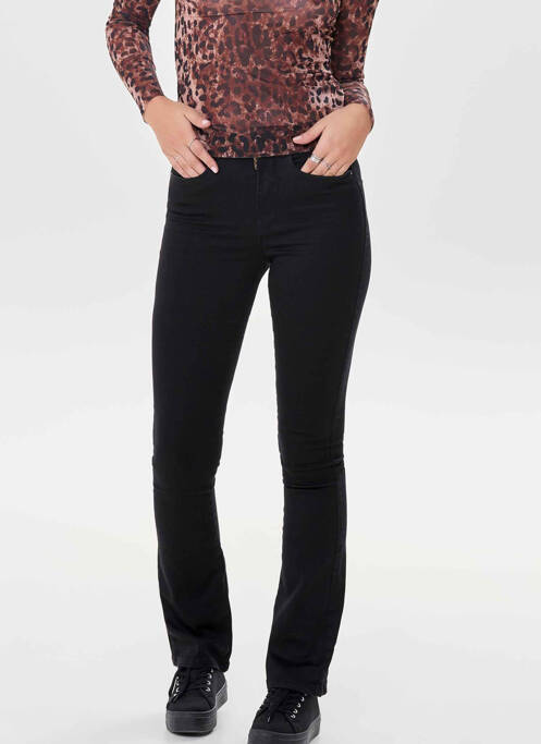 Blugi cu croială evazată negru ONLY femeie