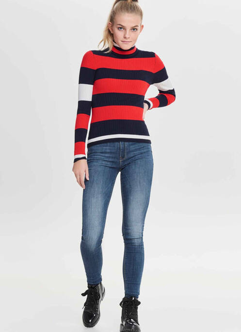 Pulover cu guler înalt albastru ONLY femeie