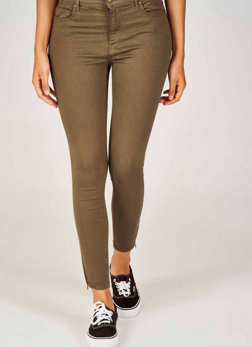Pantalon slim verde ONLY femeie