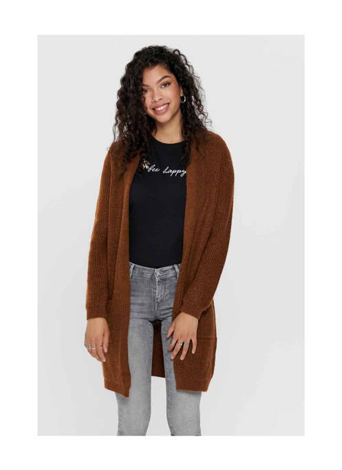 Vestă cu mâneci lungi maro ONLY femeie