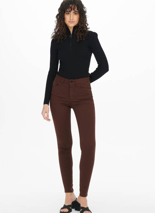 Blugi cu croială slim maro JACQUELINE DE YONG femeie