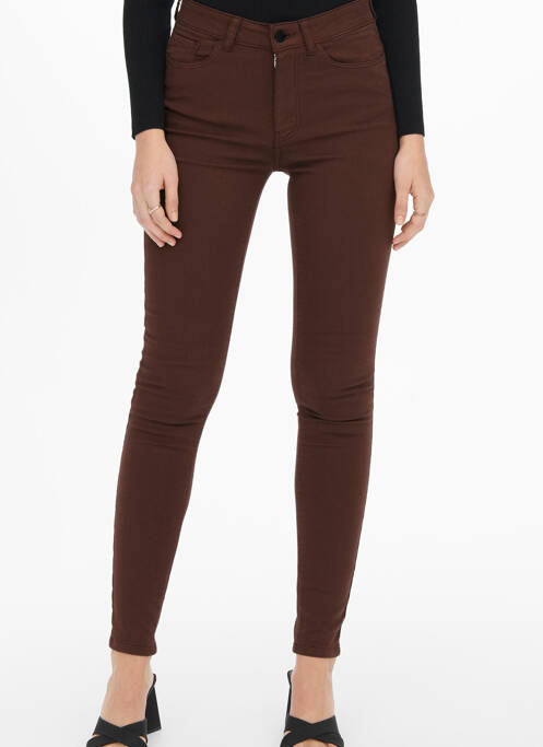 Blugi cu croială slim maro JACQUELINE DE YONG femeie