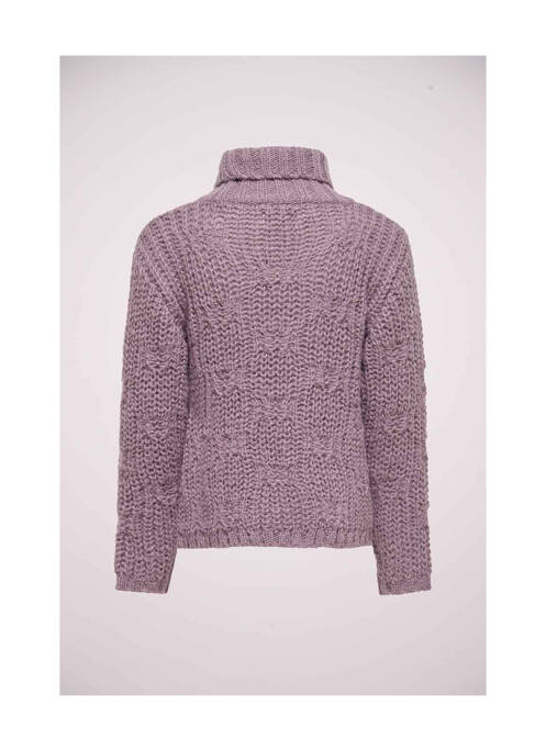 Pulover cu guler înalt roșu ONLY fată