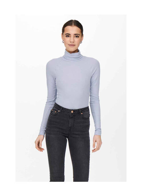 Pulover cu guler înalt albastru ONLY femeie