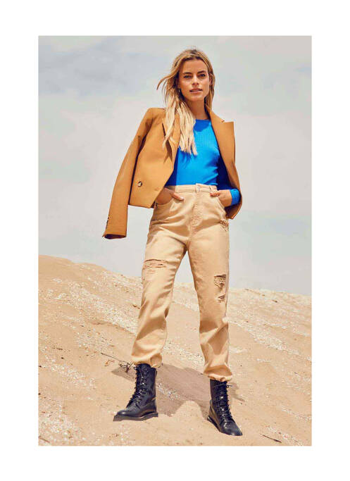 Blugi cu croială dreaptă bej ONLY femeie