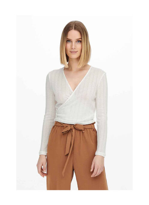 Cardigan petrecut alb JACQUELINE DE YONG femeie