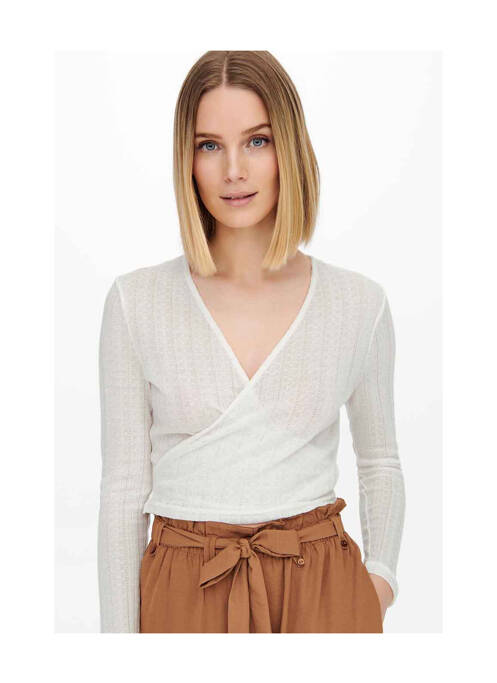 Cardigan petrecut alb JACQUELINE DE YONG femeie