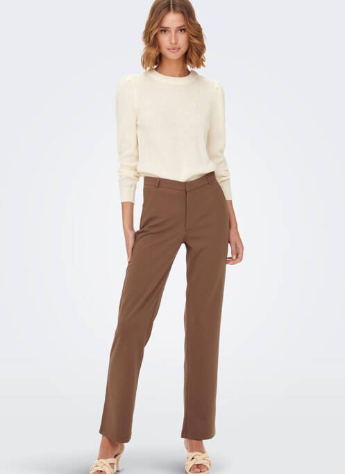 Pantalon chino maro JACQUELINE DE YONG femeie