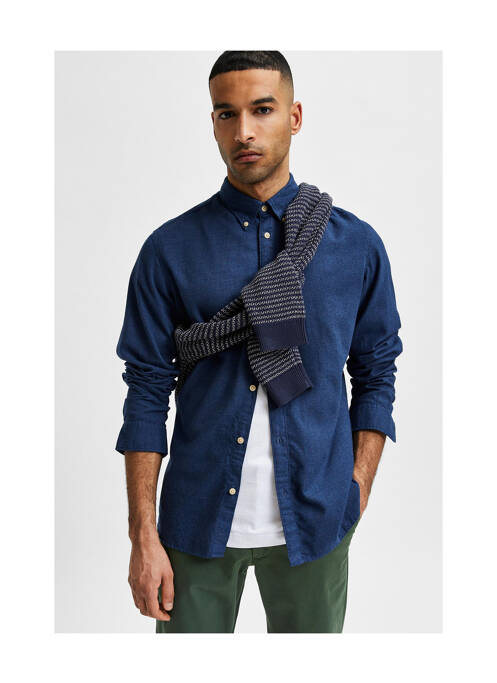 Cămașă cu mâneci lungi albastru SELECTED bărbat