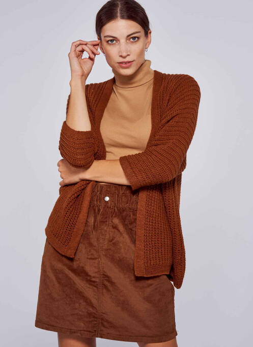 Vestă cu mâneci lungi maro TERRA DI SIENA femeie