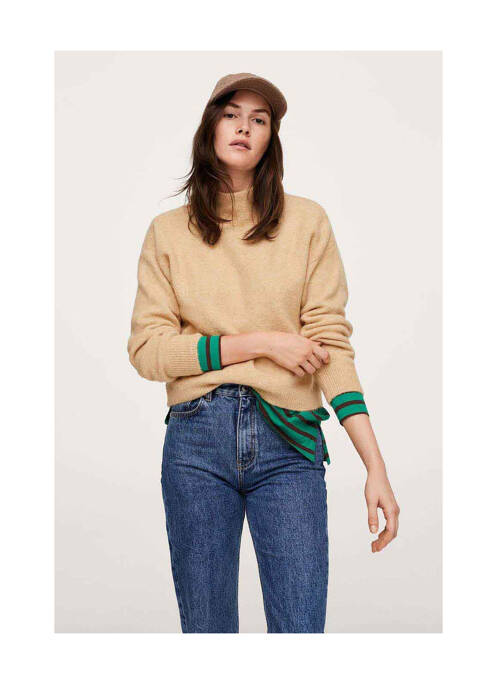 Pulover cu guler înalt bej MANGO femeie