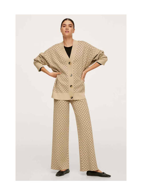 Vestă cu mâneci lungi bej MANGO femeie