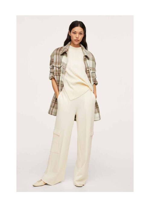 Pantalon evazat bej MANGO femeie