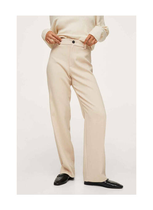 Pantalon larg bej MANGO femeie