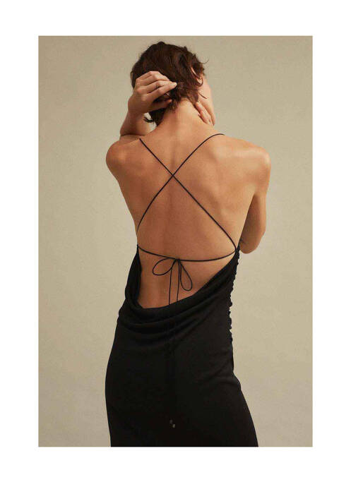 Rochie lungă negru MANGO femeie