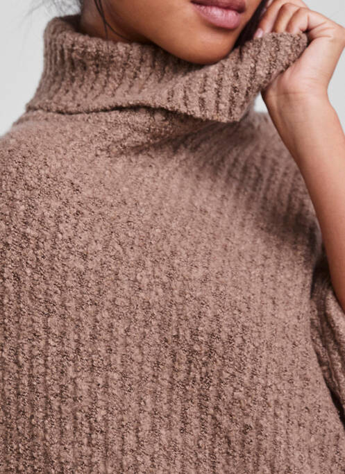 Poncho bej PIECES femeie