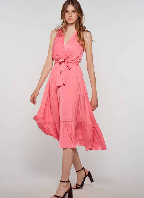 Rochie midi roz MORGAN femeie