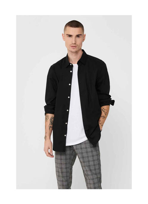 Cămașă cu mâneci lungi negru ONLY&SONS bărbat