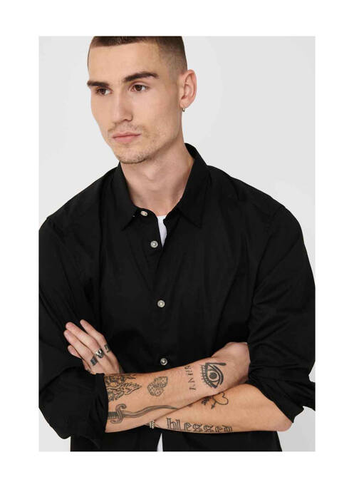 Cămașă cu mâneci lungi negru ONLY&SONS bărbat