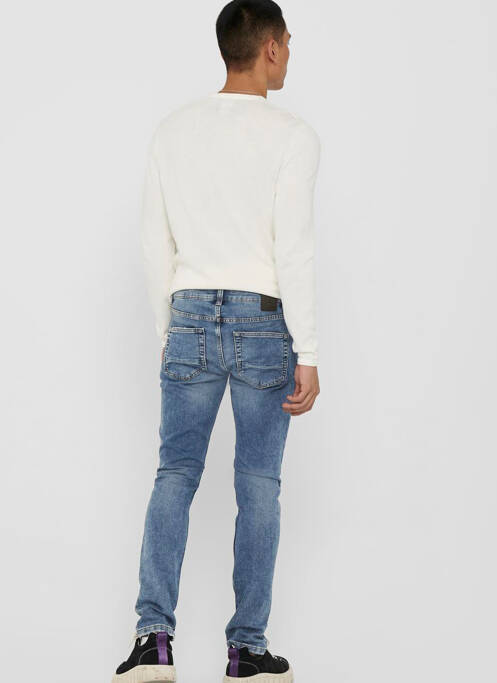 Blugi cu croială slim albastru ONLY&SONS bărbat