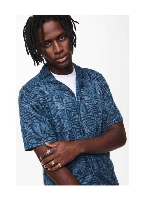 Cămașă cu mâneci scurte albastru ONLY&SONS bărbat