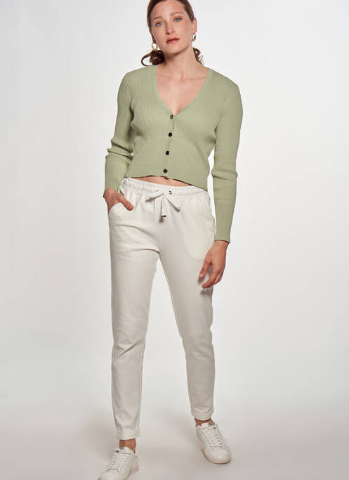 Vestă cu mâneci lungi verde MORGAN femeie