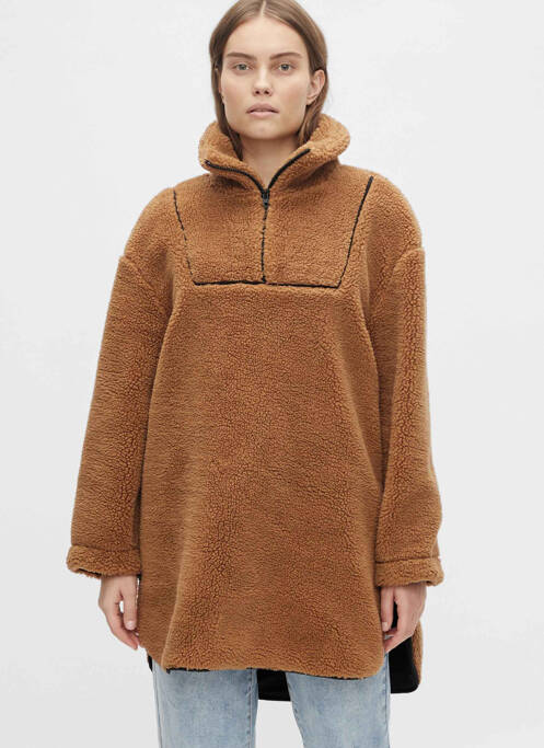 Pulover cu guler înalt maro OBJECT femeie