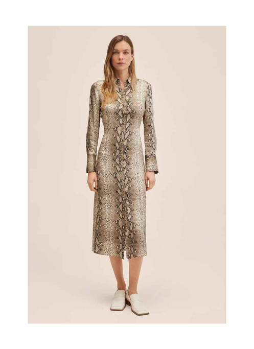 Rochie lungă bej MANGO femeie