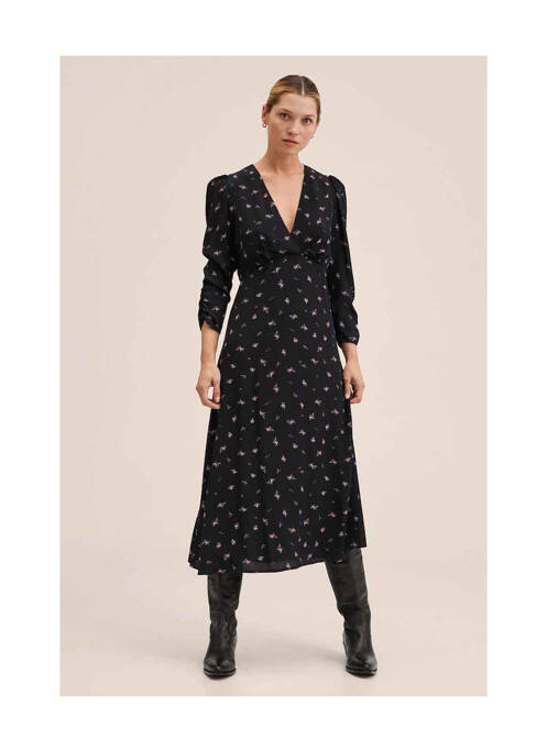 Rochie lungă negru MANGO femeie