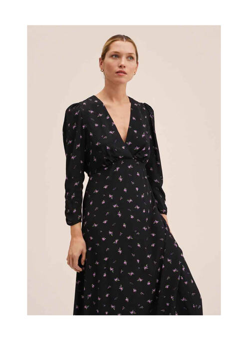 Rochie lungă negru MANGO femeie
