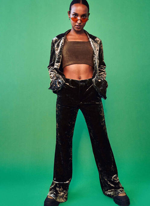 Pantalon evazat verde NOISY MAY femeie