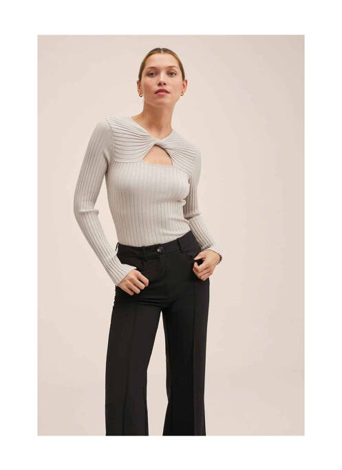 Pulover bej MANGO femeie