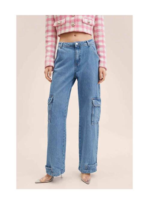 Blugi cu croială dreaptă albastru MANGO femeie