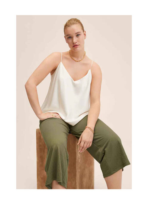 Pantalon 7/8 verde MANGO femeie
