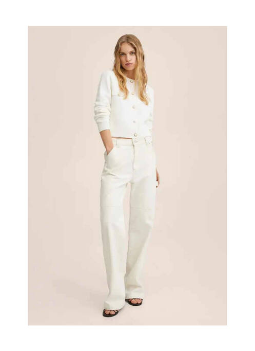 Blugi cu croială largă bej MANGO femeie