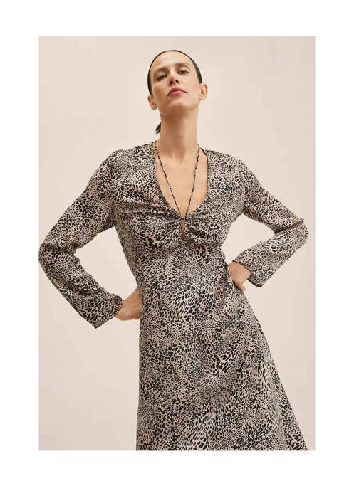 Rochie lungă bej MANGO femeie