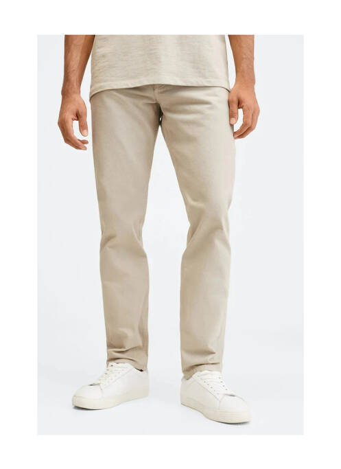 Blugi cu croială dreaptă bej MANGO bărbat