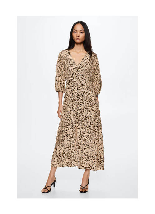 Rochie lungă maro MANGO femeie