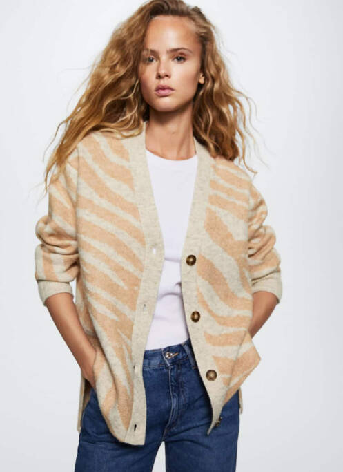 Vestă cu mâneci lungi maro MANGO femeie