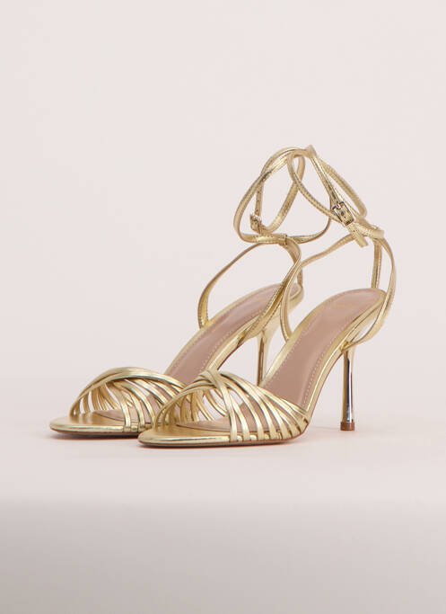 Pantofi cu toc auriu MANGO femeie