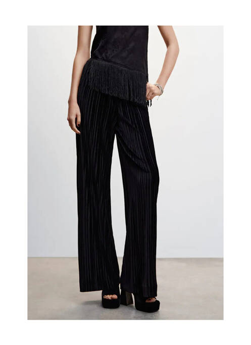 Pantalon larg negru MANGO femeie
