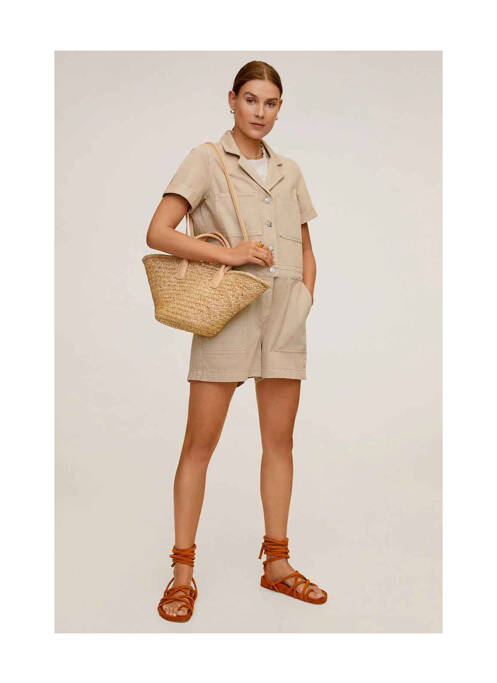 Salopetă scurtă bej MANGO femeie